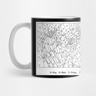 Spider color by number Mug